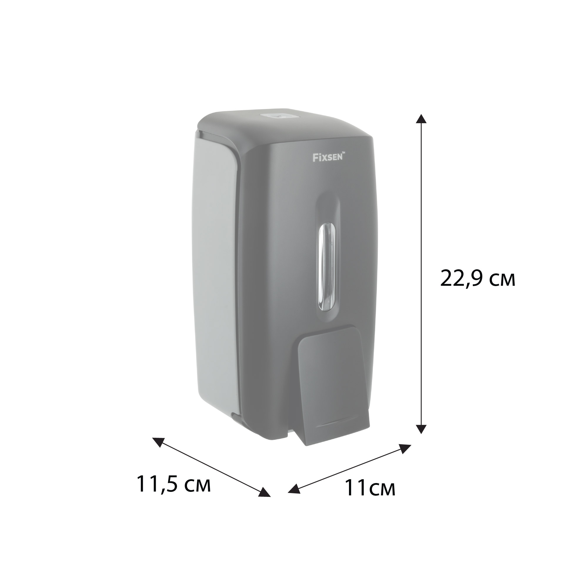 Дозатор для ж/м настенный 825мл Fixsen HOTEL пластик черный (FX-31012K) - фото 2