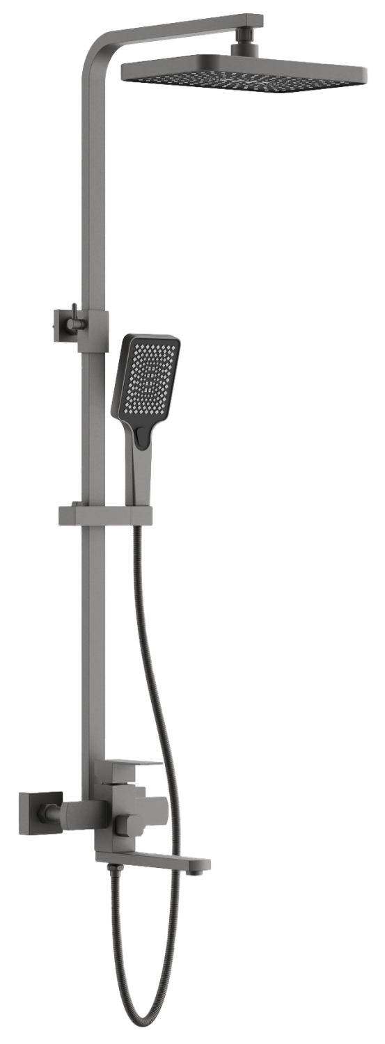 Душевая система BELZ тропический душ, нержавеющая сталь, оружейная сталь (B24817-3)