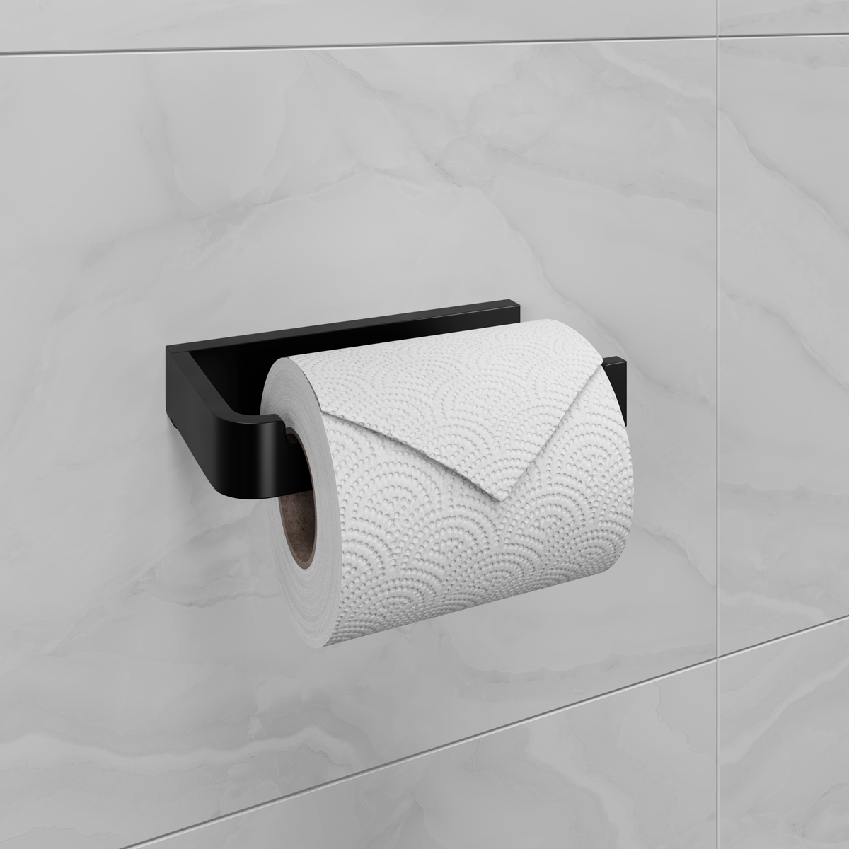 Держатель для туалетной бумаги  Lemark SMOOTH LINE открытый, чёрный матовый (9722008) - фото 3