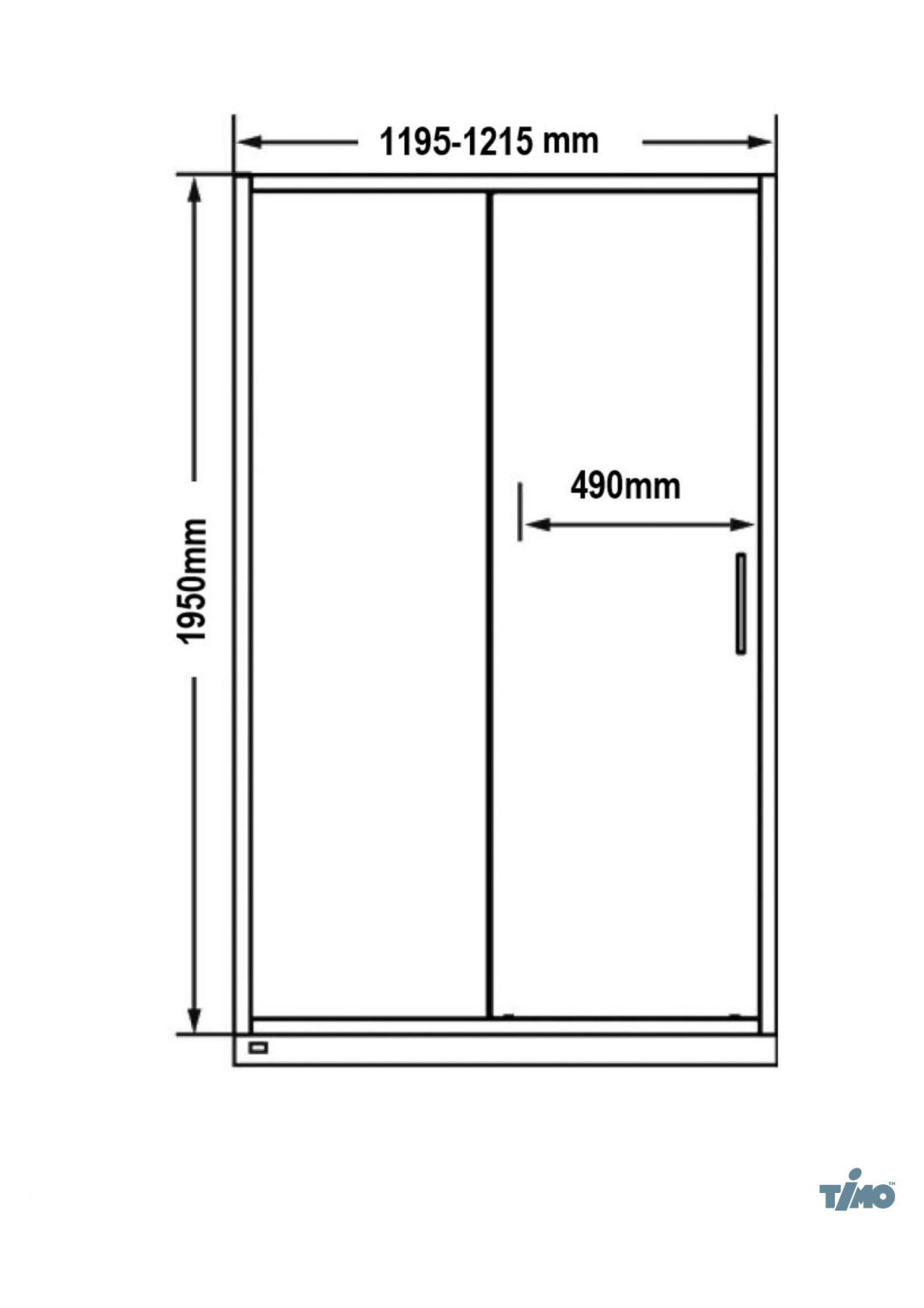 Душевая дверь Timo TD-120/03GR-6, раздвижная 1950*1200, стекло графит 6 мм (T03) - фото 3