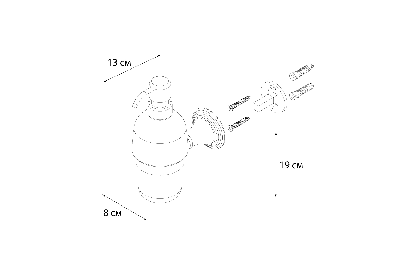 Дозатор жидкого мыла FIXSEN Luksor (FX-71612B) - фото 4