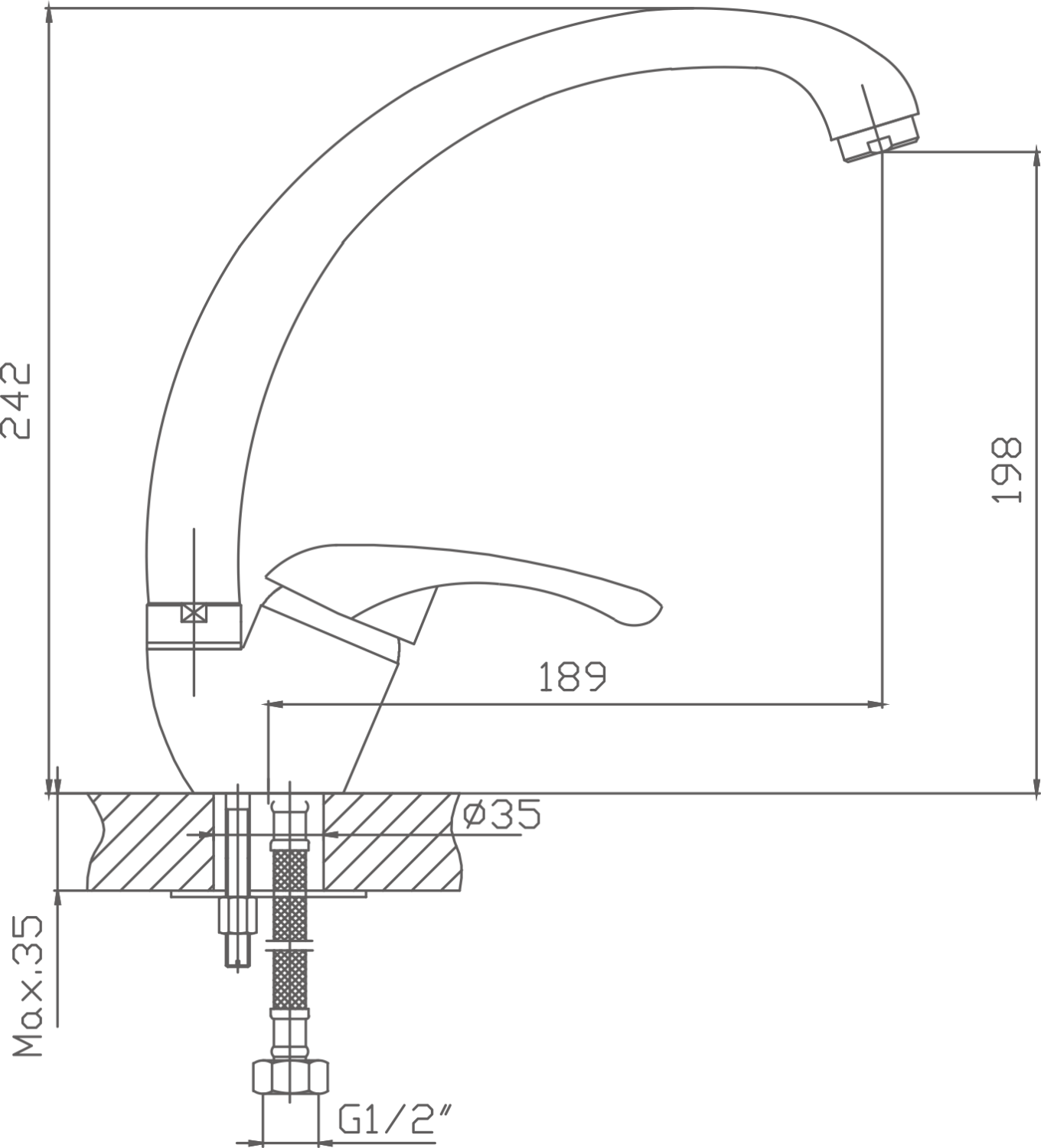 Смеситель для кухни Cron хром (CN4103) - фото 2