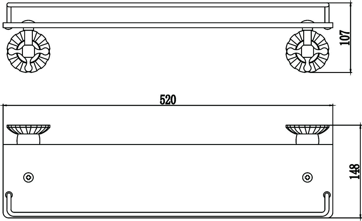 Полка прямая Savol стеклянная 60 см (S-08991C) - фото 3