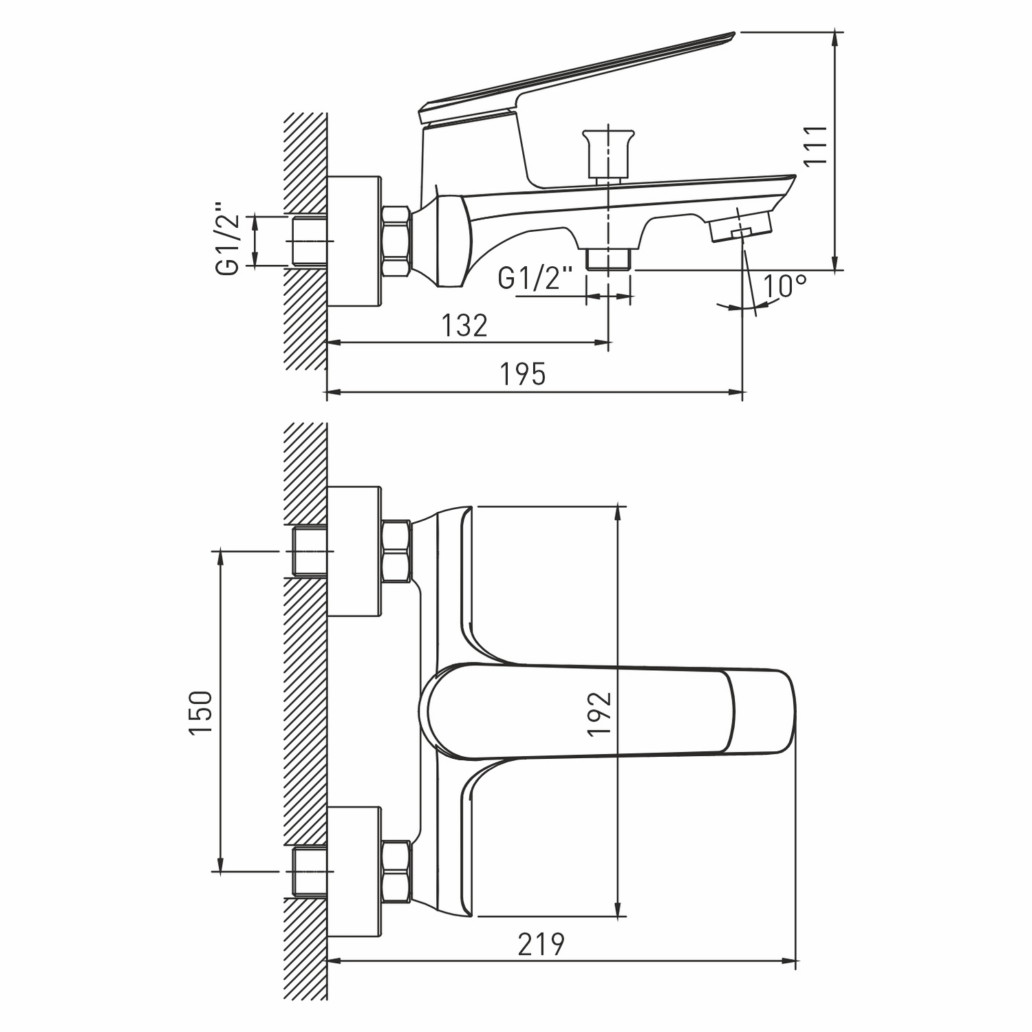 Смеситель для ванны 35k MIXLINE ML25-01 "Real" (550755) - фото 5