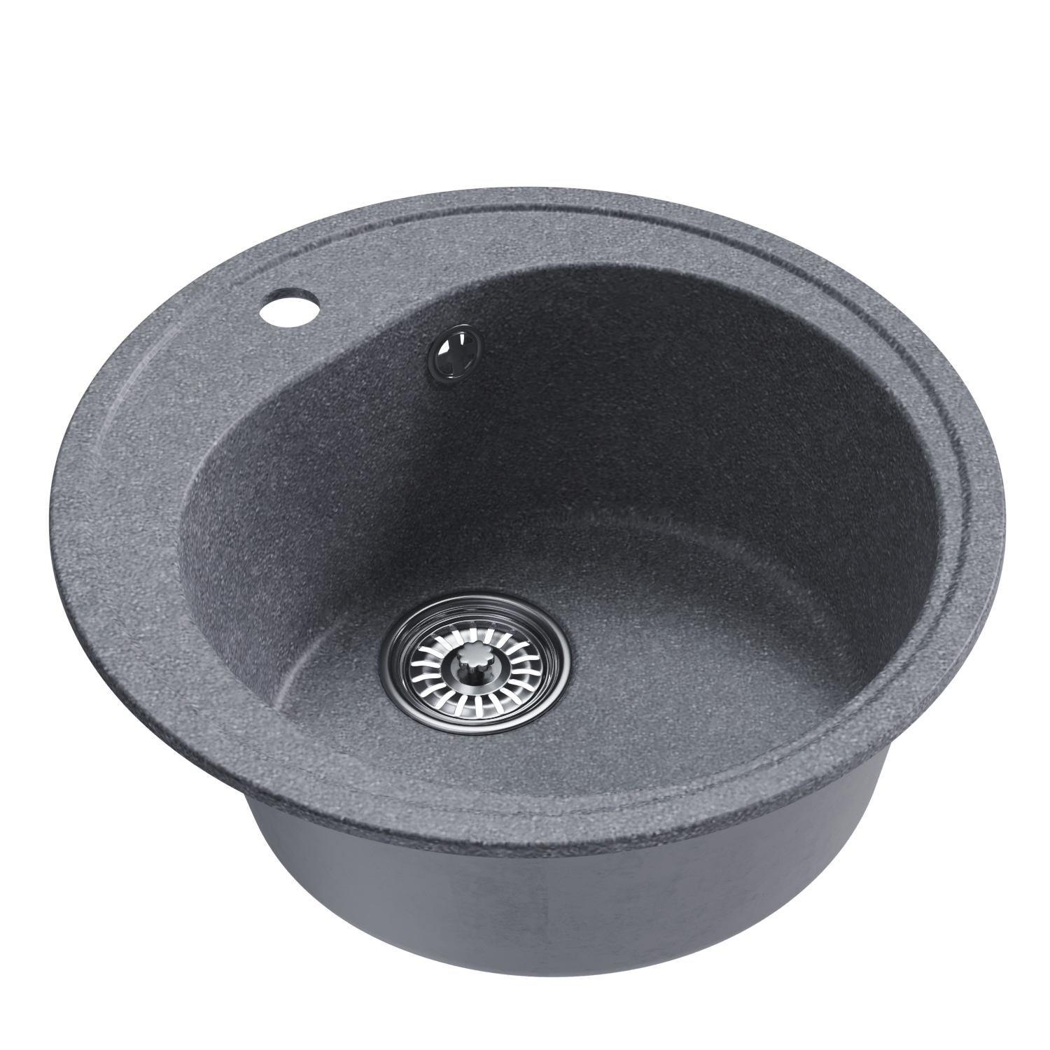 Мойкa MIXLINE ML-GM11 круглая  графит (342) 500мм (глуб. чаши 180) NEW (551827)