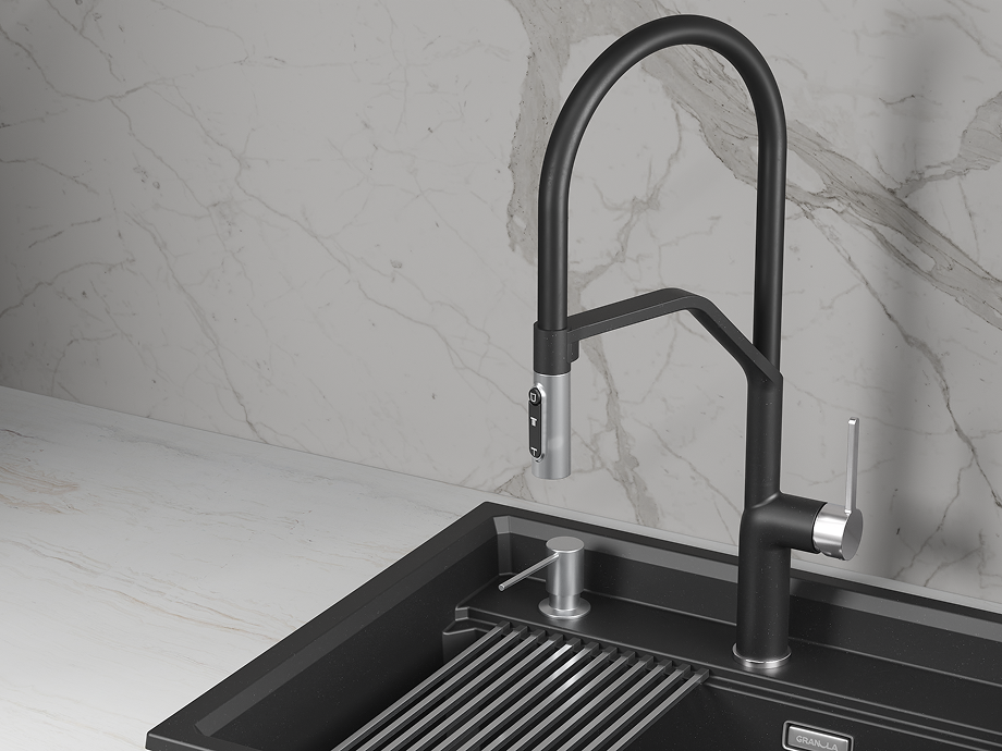 Смеситель для кухни GRANULA (9012, ШВАРЦ) - фото 2