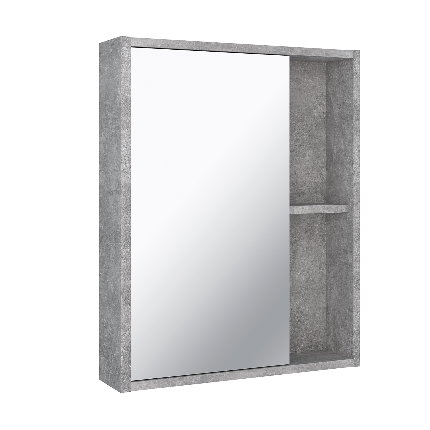 Зеркальный шкаф Runo серый бетон Эко 52 (00-00001184) - фото 1
