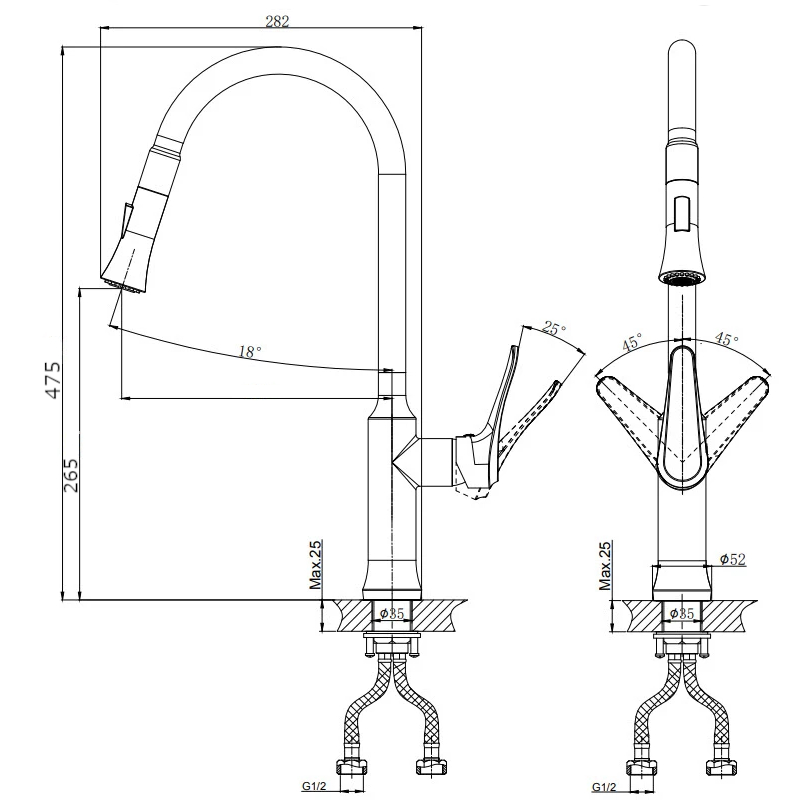 Смеситель для кухни RUSH Ява (Jawa) (JA0735-24) - фото 2