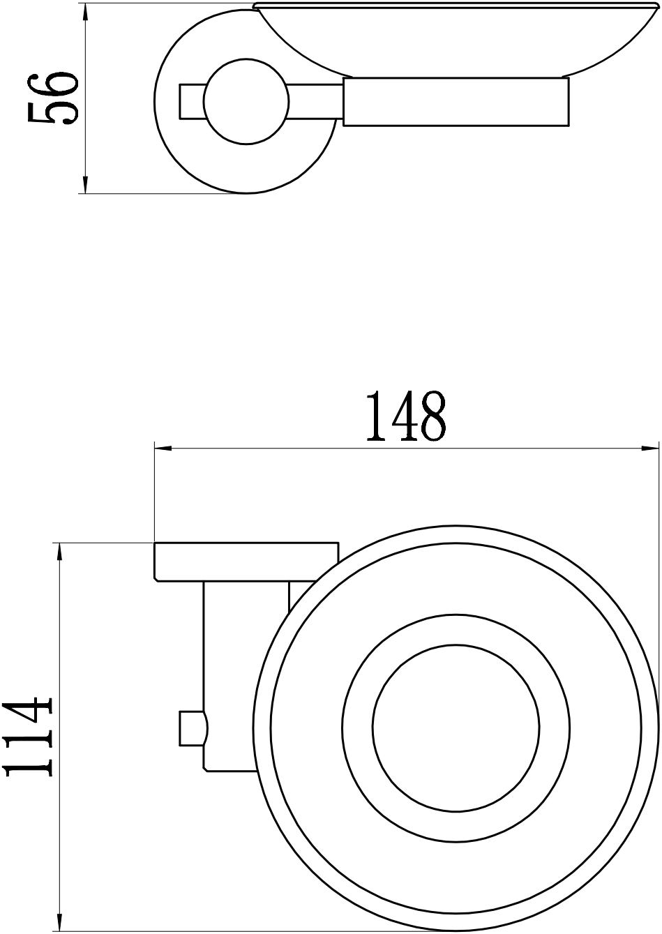 Мыльница стеклянная с настенным держателем Savol (S-005659C) - фото 2