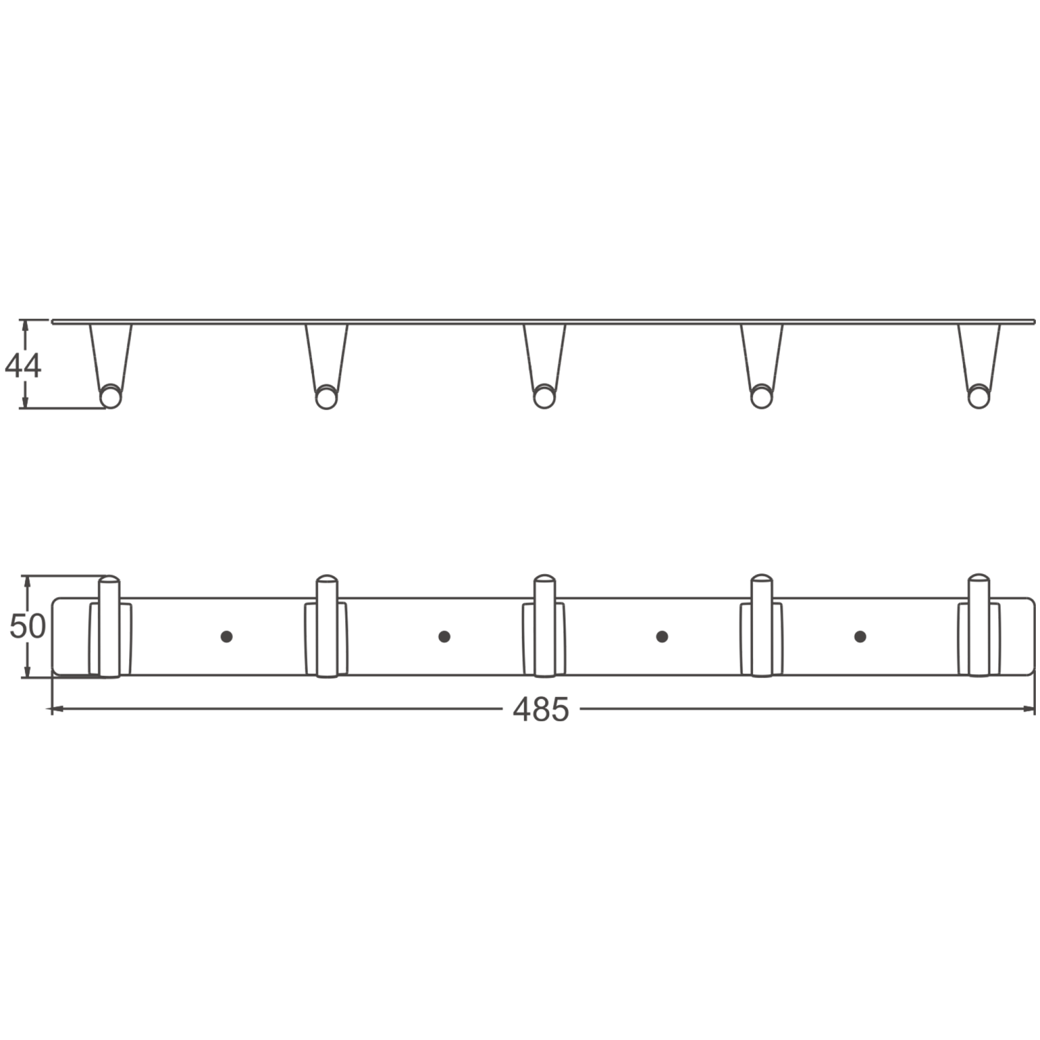 Планка с 5-ю крючками BELZ оружейная сталь (B91215-5) - фото 2