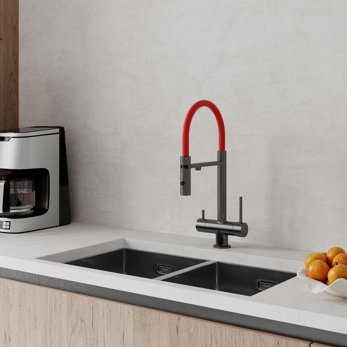 Сменный гибкий шланг для смесителя IDDIS Kitchen Line силикон, цвет красный (FSPRD00i59) - фото 5
