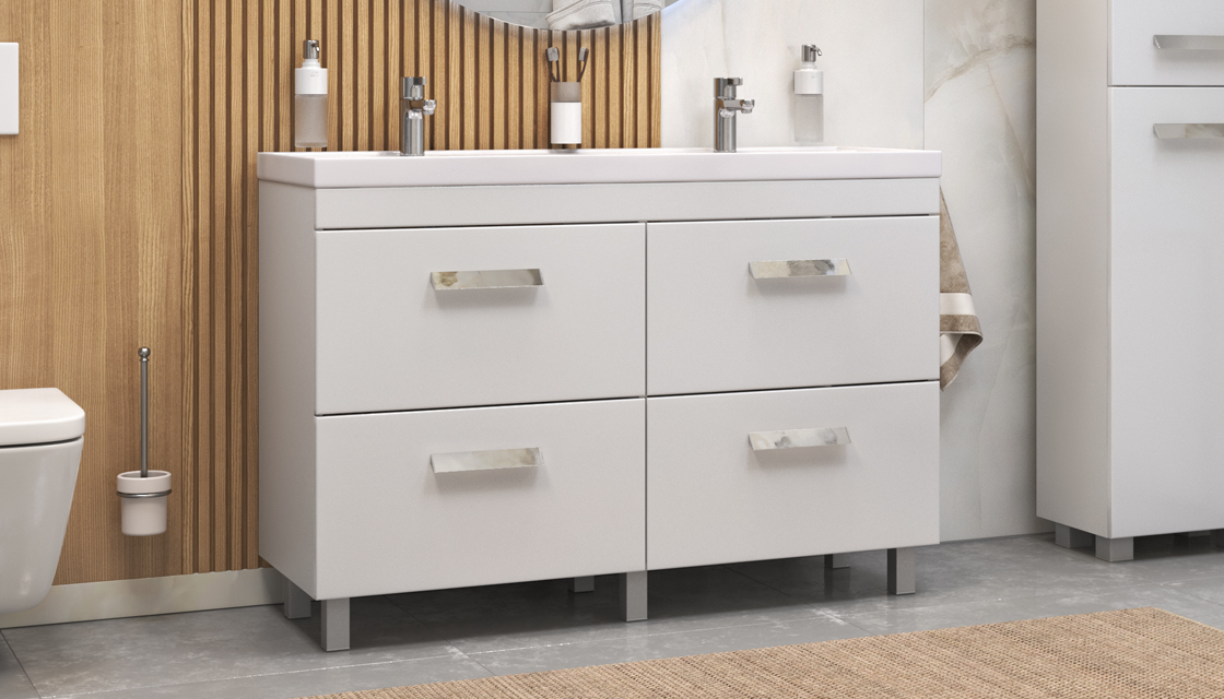 Тумба напольная Velvex Orlando 120 белый матовый под раковину rkCla.120-81 (Classica) (tn.ORL.CLA.120.4Y белый матовый) - фото 3