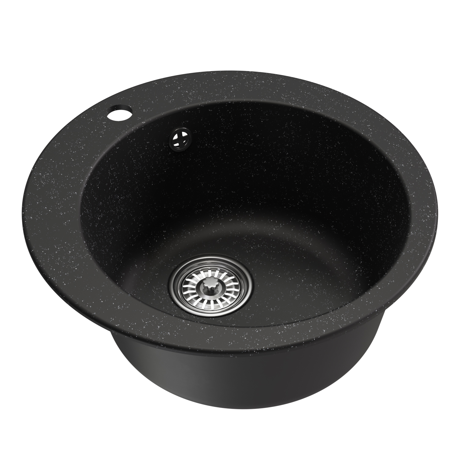 Мойкa MIXLINE ML-GM13 круглая  черная (308) 495мм (глуб. чаши 200) NEW (551890)