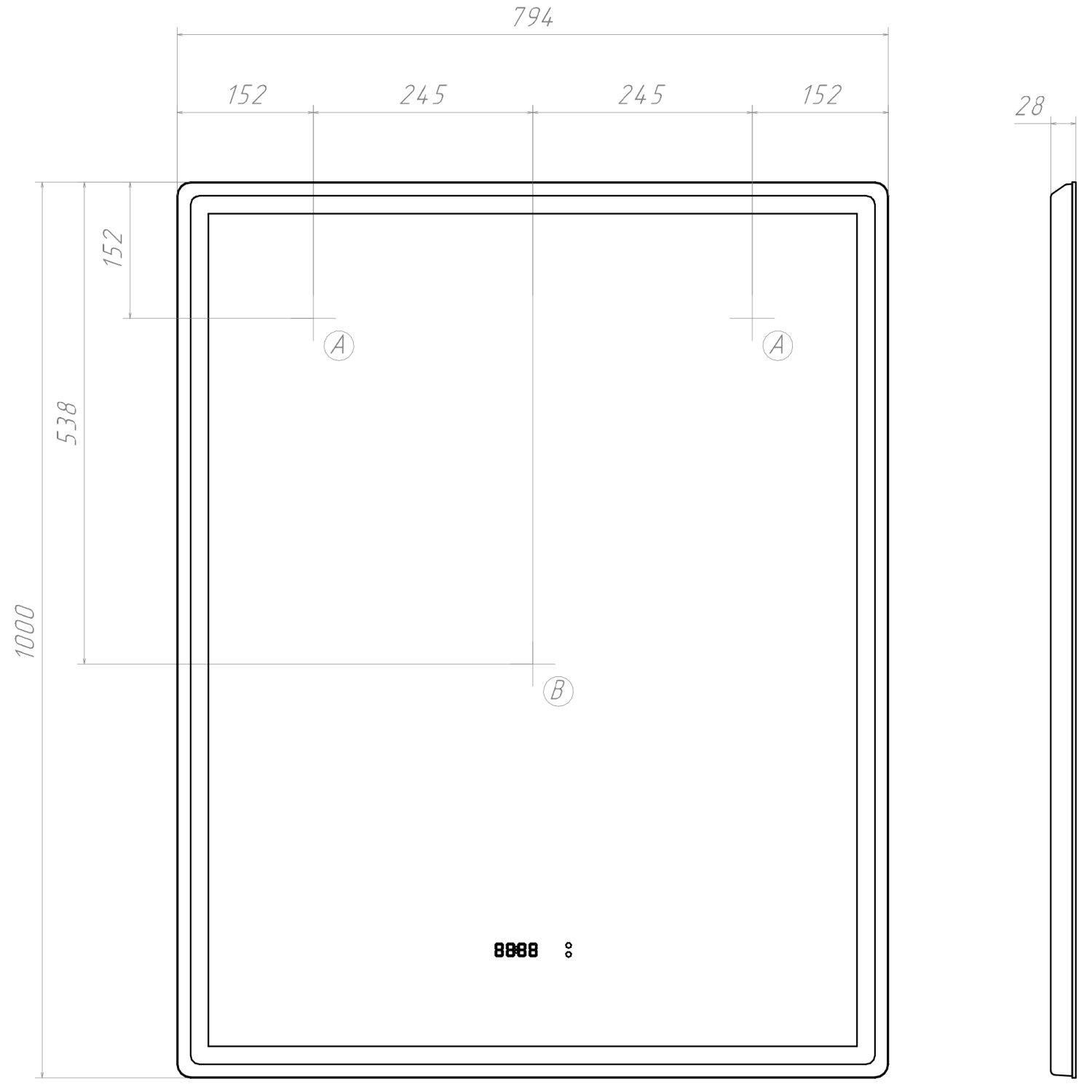 Зеркало VIGO Roberta Luxe 800 (294) - фото 3
