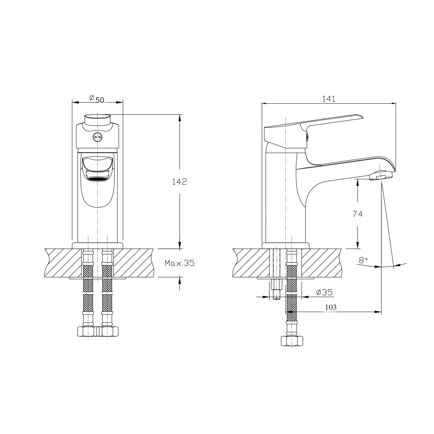Смеситель для раковины RUSH Victoria (VI7135-11) - фото 3
