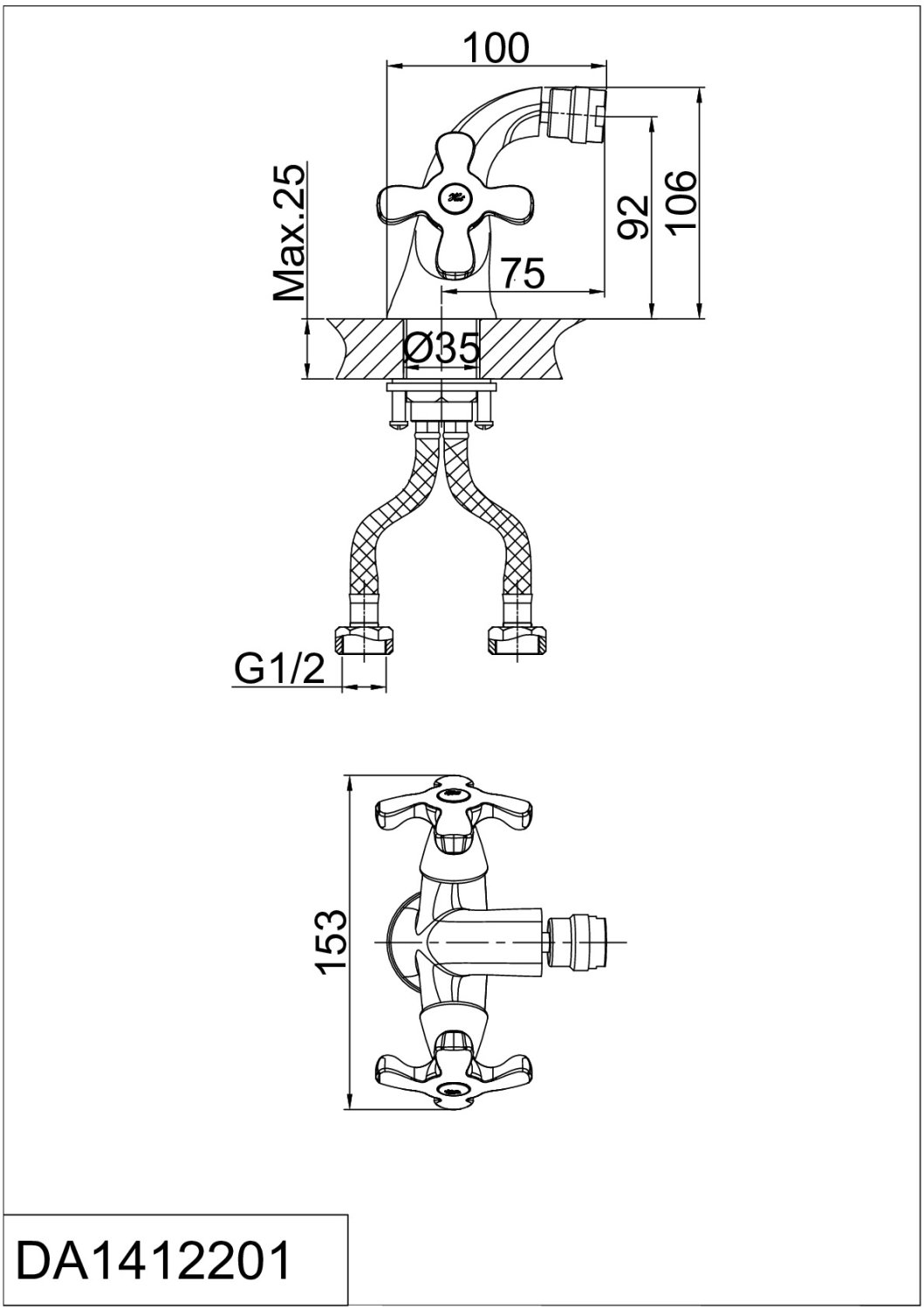 Смеситель для биде DK Hessen Lorsch (DA1412201) - фото 4