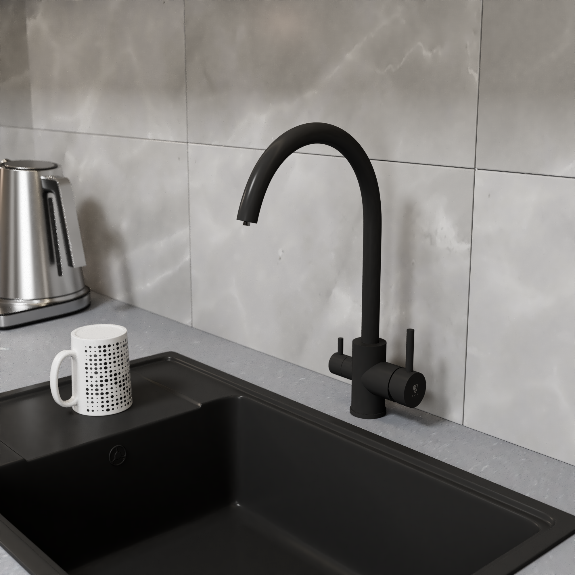 Смеситель для кухонной мойки с фильтром RUSH (SUS9035-37Black) Смеситель для кухонной мойки с фильтром RUSH (SUS9035-37Black) - фото 2