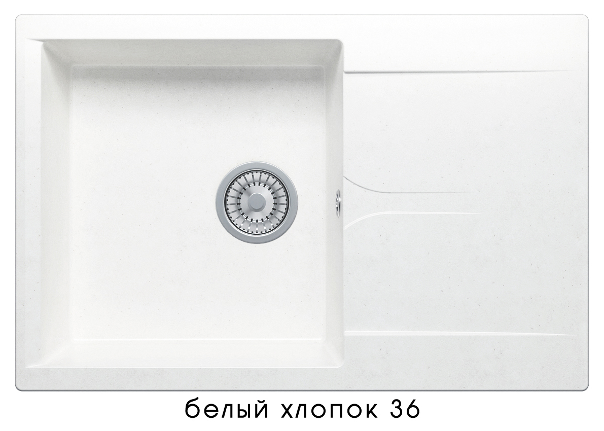 Кухонная мойка POLYGRAN Gals-760 (GALS-760 №36 (Белый Хлопок)) - фото 1
