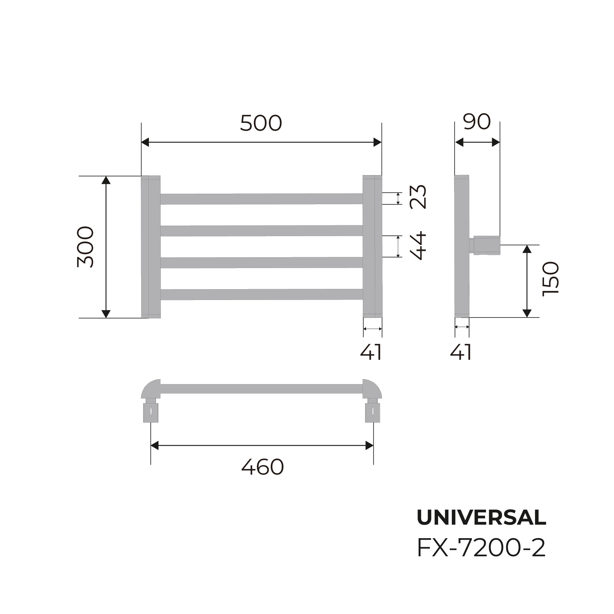 Полотенцесушитель электрический Fixsen UNIVERSAL 300х500 белый (FX-7200W-2) Полотенцесушитель электрический Fixsen UNIVERSAL 300х500 белый (FX-7200W-2) - фото 6