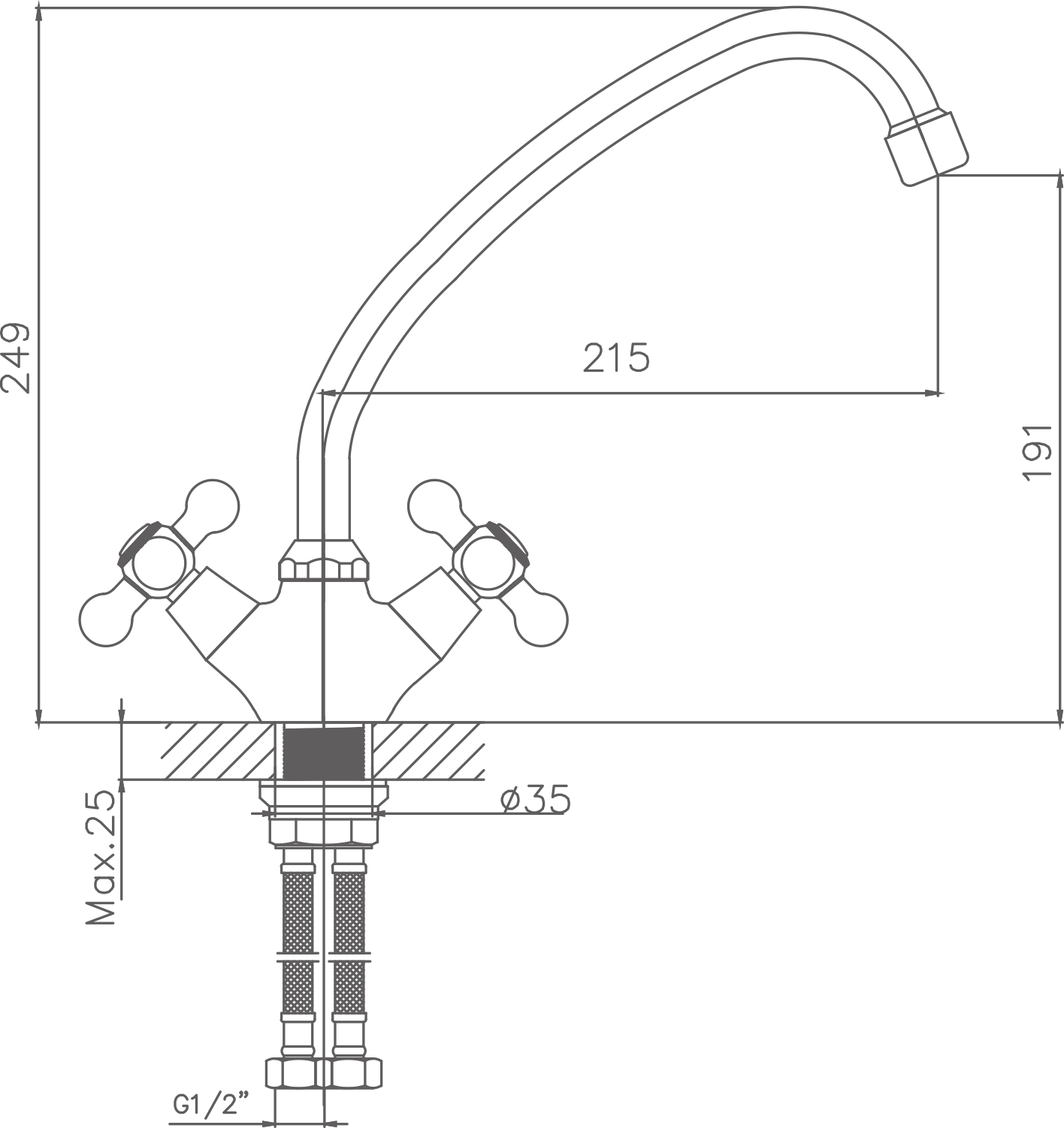 Смеситель для кухни Cron хром (CN4319-2) - фото 2