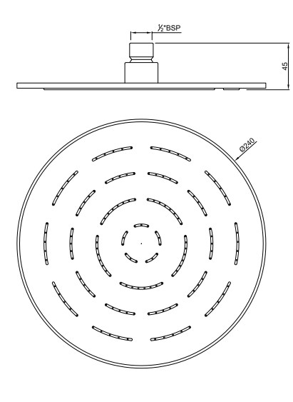 Верхний душ Jaquar Maze 1-режимный, 240х240 мм, нержавеющая сталь (OHS-SSF-1623) - фото 2