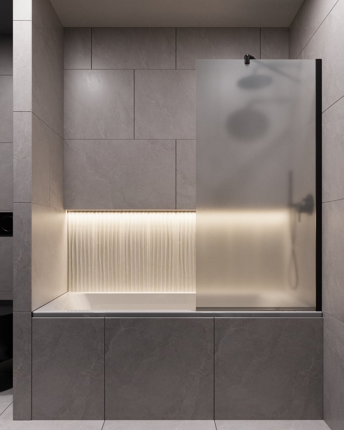 Шторка для ванны Timo TC-60/03F-8 в узком профиле 1400*600, стекло матовое 8 мм (T15) - фото 2