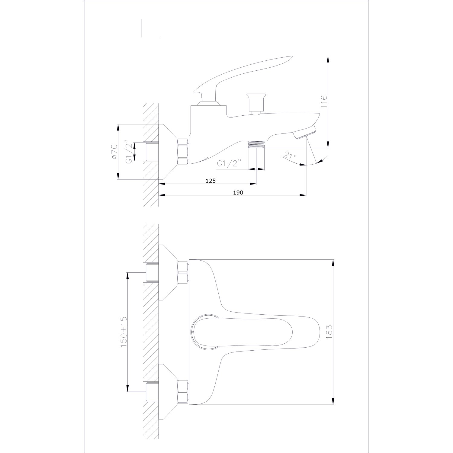 Смеситель для ванны с коротким изливом RUSH Island (IS6535-44) - фото 2