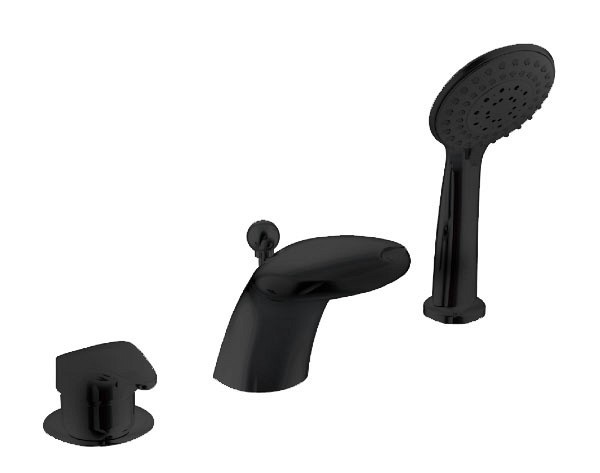 Встраиваемый смеситель Bravat Cobra Black на 3 отверстия, черный (F5140197BM-1-RUS) Встраиваемый смеситель Bravat Cobra Black на 3 отверстия, черный (F5140197BM-1-RUS) - фото 1
