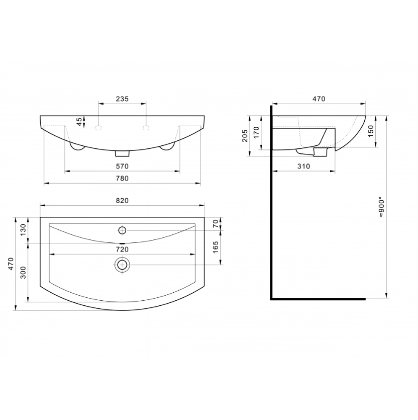 Умывальник VIGO (Сантек) Балтика 80 с/о обр (4620000148258) - фото 4