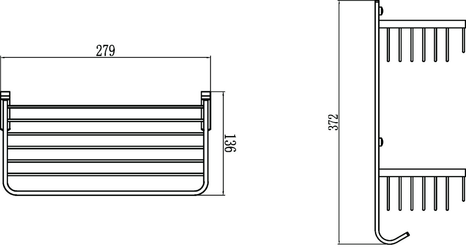Полка решетка прямая двойная Savol (S-002522) - фото 3