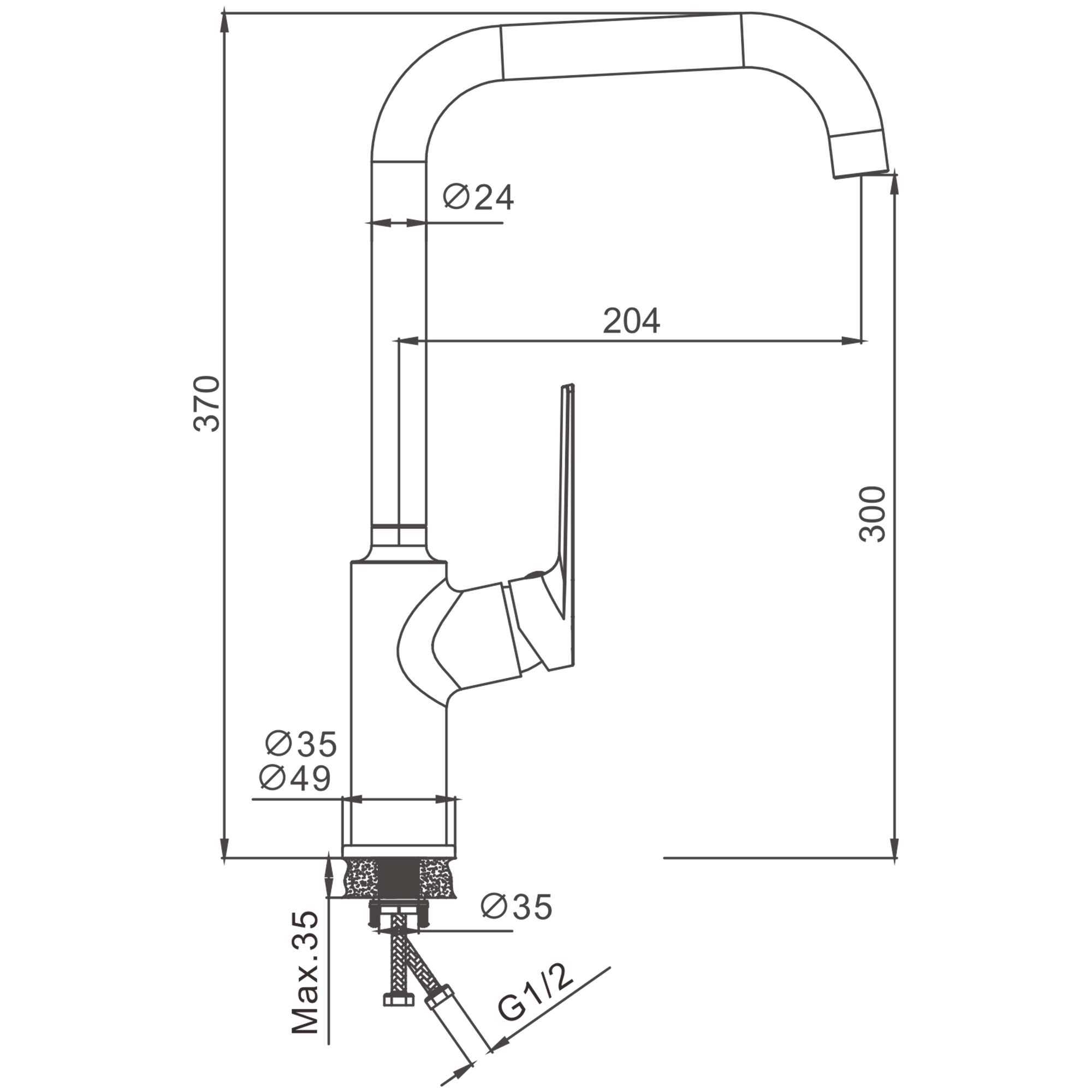 Смеситель для кухни BELZ B533-7 (B70533-7) - фото 2