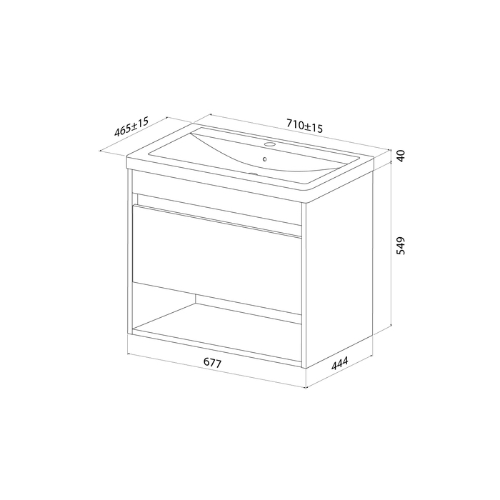 Тумба с умывальником IDDIS Zodiac X подвесная, с нишей, 70 см, белый, подходит умыв. 4077000i28 (ZDX70WNi95K) - фото 6