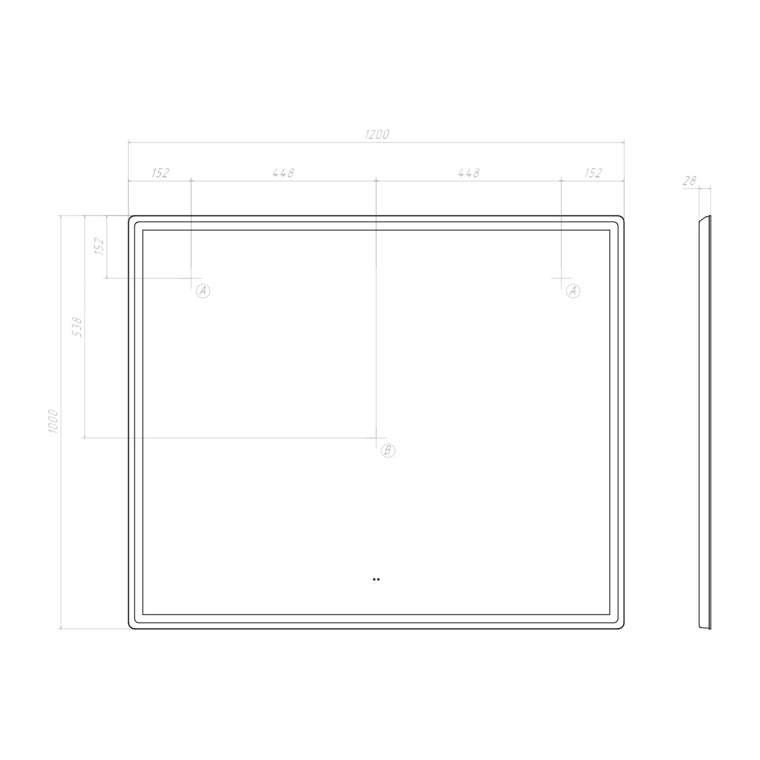 Зеркало VIGO Roberta Comfort 1200 (170) - фото 3