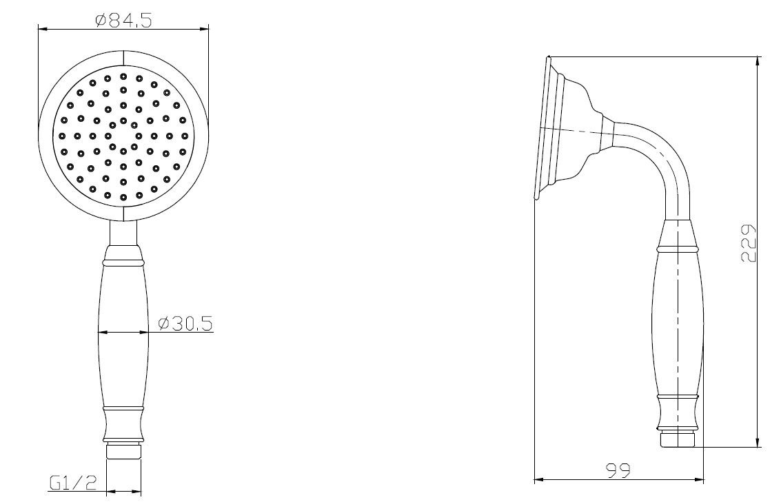 Ручной душ ESKO 1-режимный 100 мм (SSP950Br) - фото 2
