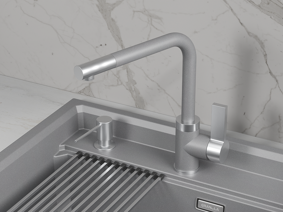 Смеситель для кухни GRANULA (5504, АЛЮМИНИУМ) - фото 2