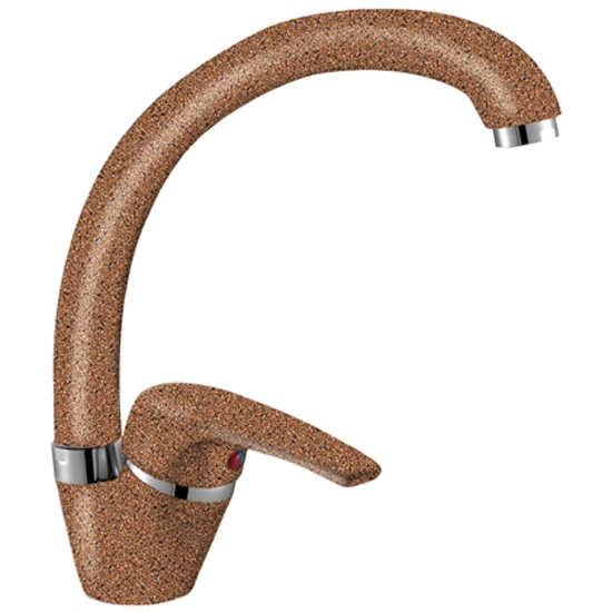 Смеситель одноручный для кухни Rossinka (терракот) с высоким поворотным изливом (F40-23LM-307) - фото 1