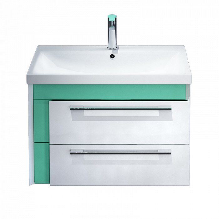 Тумба с раковиной IDDIS Color Plus 60 подвесная белая/мятная (COL60M0i95K) Тумба с раковиной IDDIS Color Plus 60 подвесная белая/мятная (COL60M0i95K)