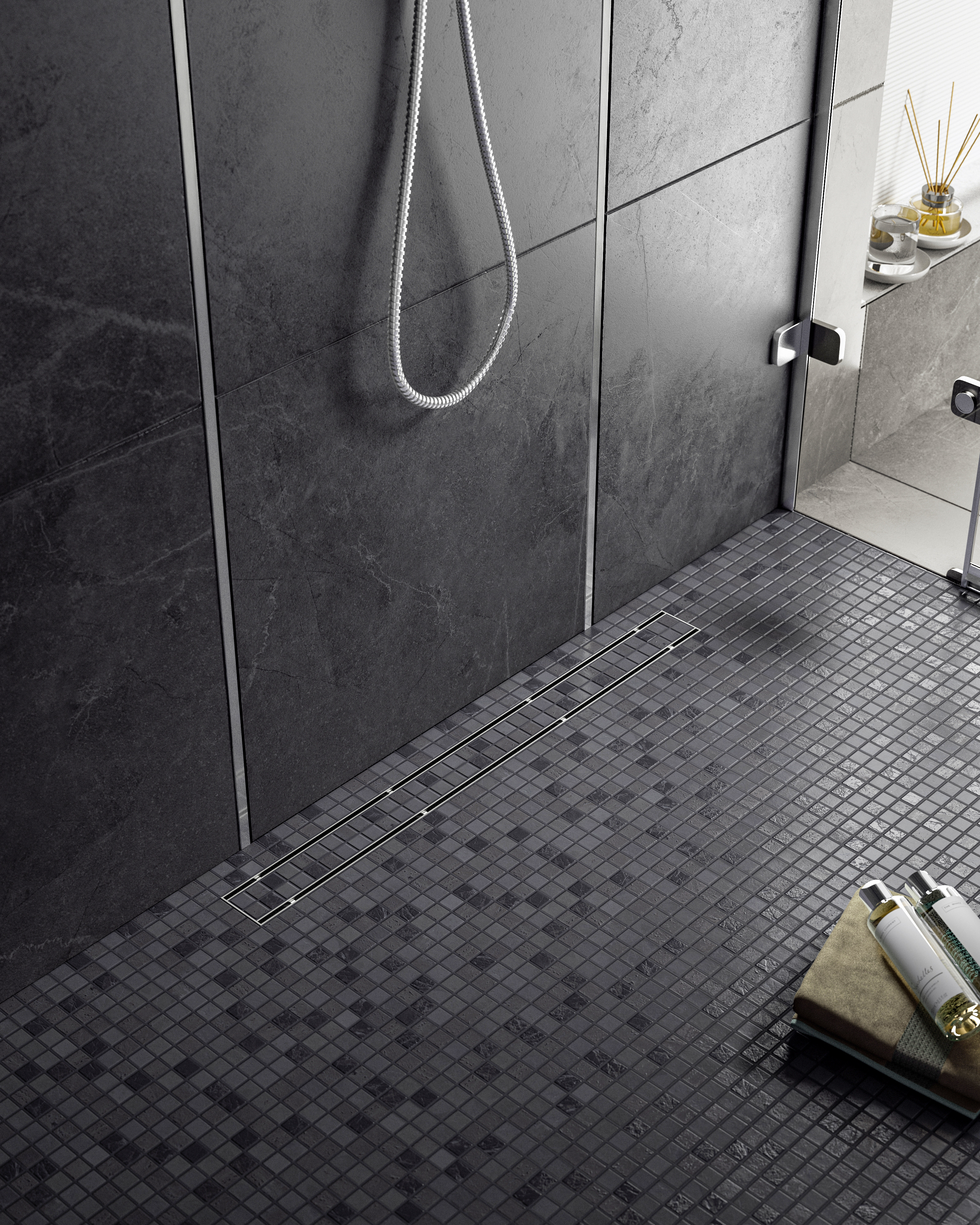 Душевой лоток TIMO Drain System 700 с двусторонней панелью "plate" под плитку, Хром (DS230207/00) Душевой лоток TIMO Drain System 700 с двусторонней панелью "plate" под плитку, Хром (DS230207/00) - фото 3