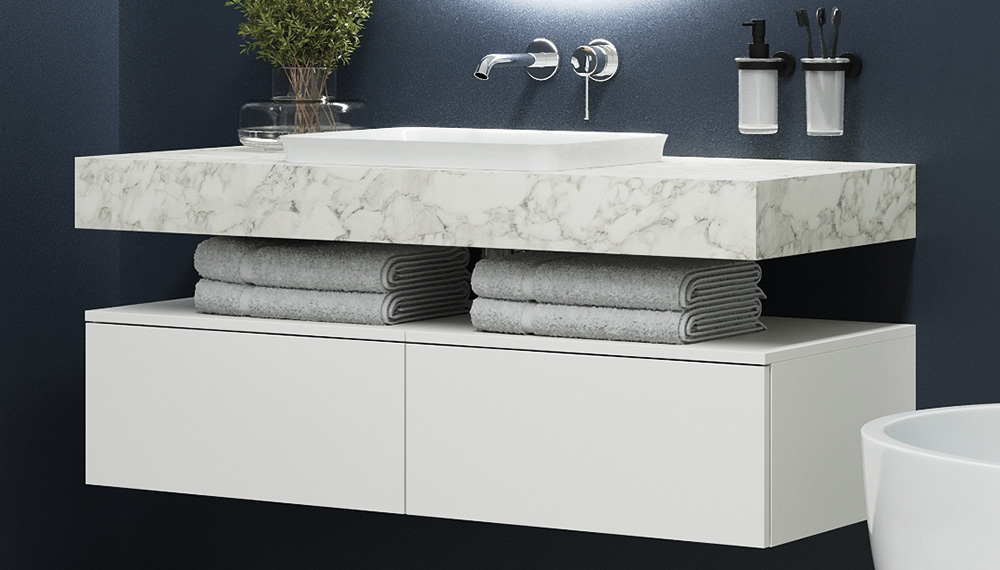 Столешница Velvex Unit 120, белый мрамор (st.UNI.120-630) Столешница Velvex Unit 120, белый мрамор (st.UNI.120-630) - фото 3