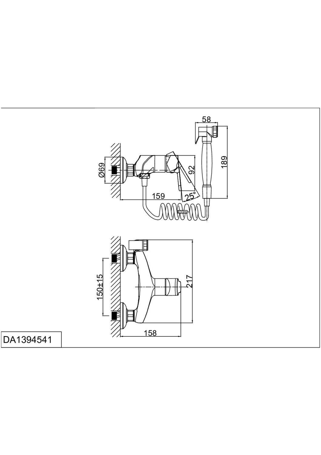 Смеситель с гигиеническим душем встраиваемый DK Rhein Marx (DA1394541) - фото 6