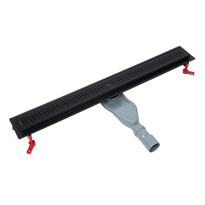 Лоток душевой, сифон 360, комбинированный затвор, перфорированная решетка, 800мм, черный, IDDIS, 975B8BL20DZ - фото 1