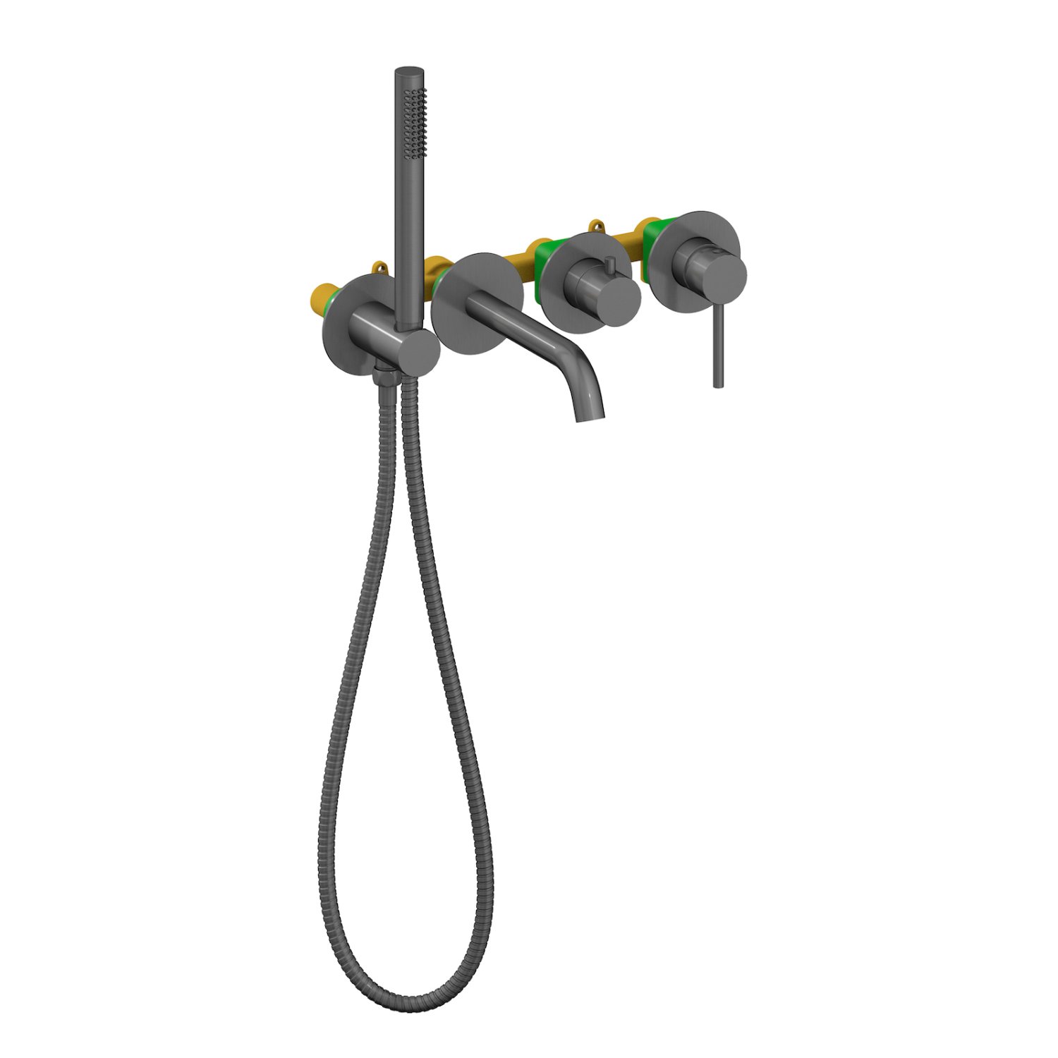 Смеситель встроенный для ванны с душем Timo Saona черное золото (2314/18YSM) - фото 1