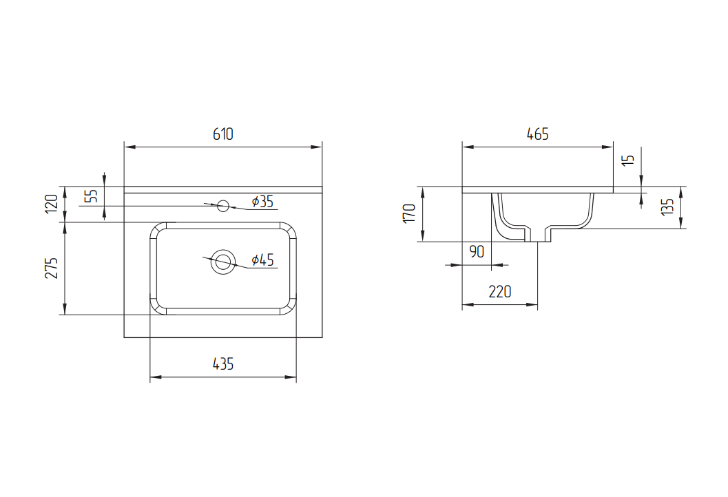 Раковина мебельная Cersanit ESTETICA 60 1 отв. (68918) - фото 13