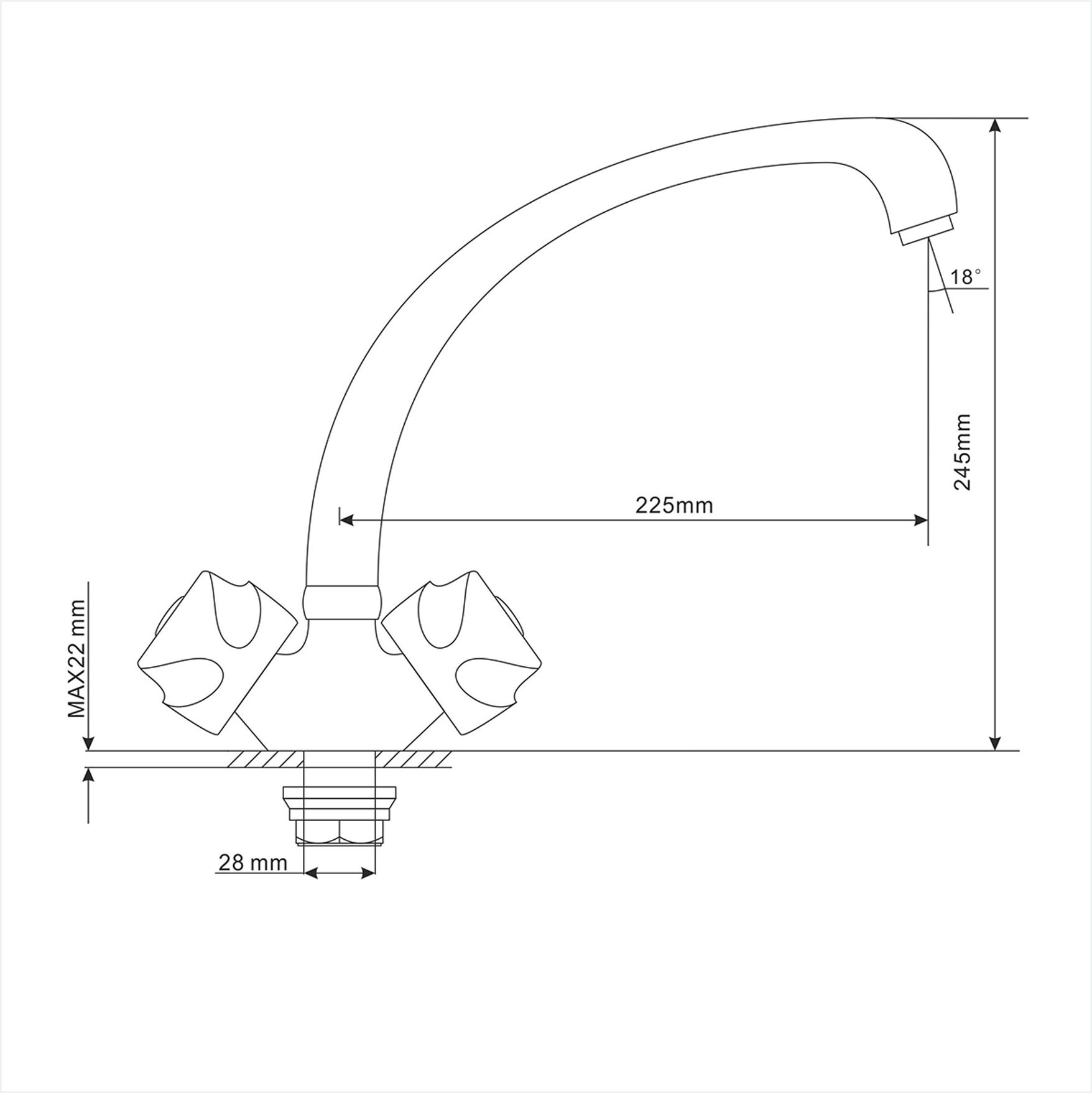 Смеситель для кухни MIXLINE ML01-03 (522120) - фото 3