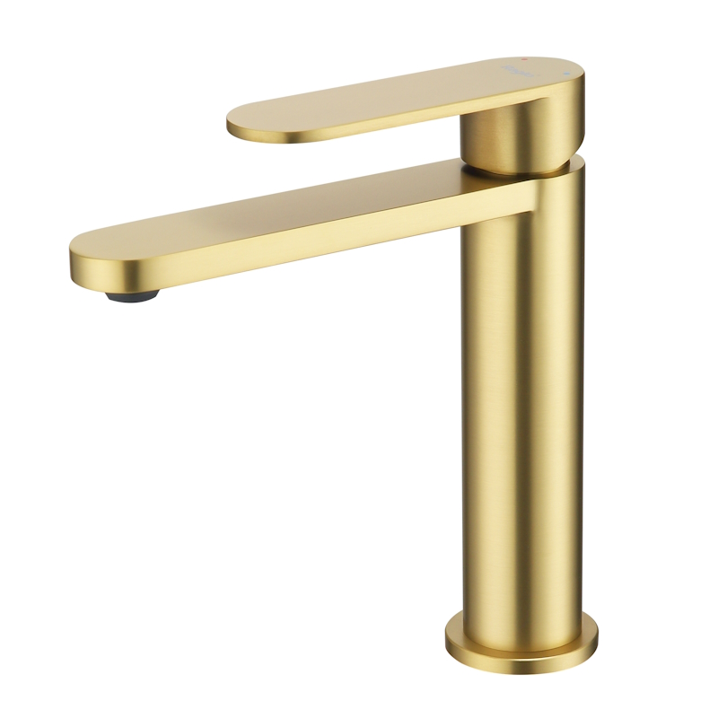 Смеситель Raglo для раковины монолитный, сатин золотой (R10.10.03) Смеситель Raglo для раковины монолитный, сатин золотой (R10.10.03) - фото 1