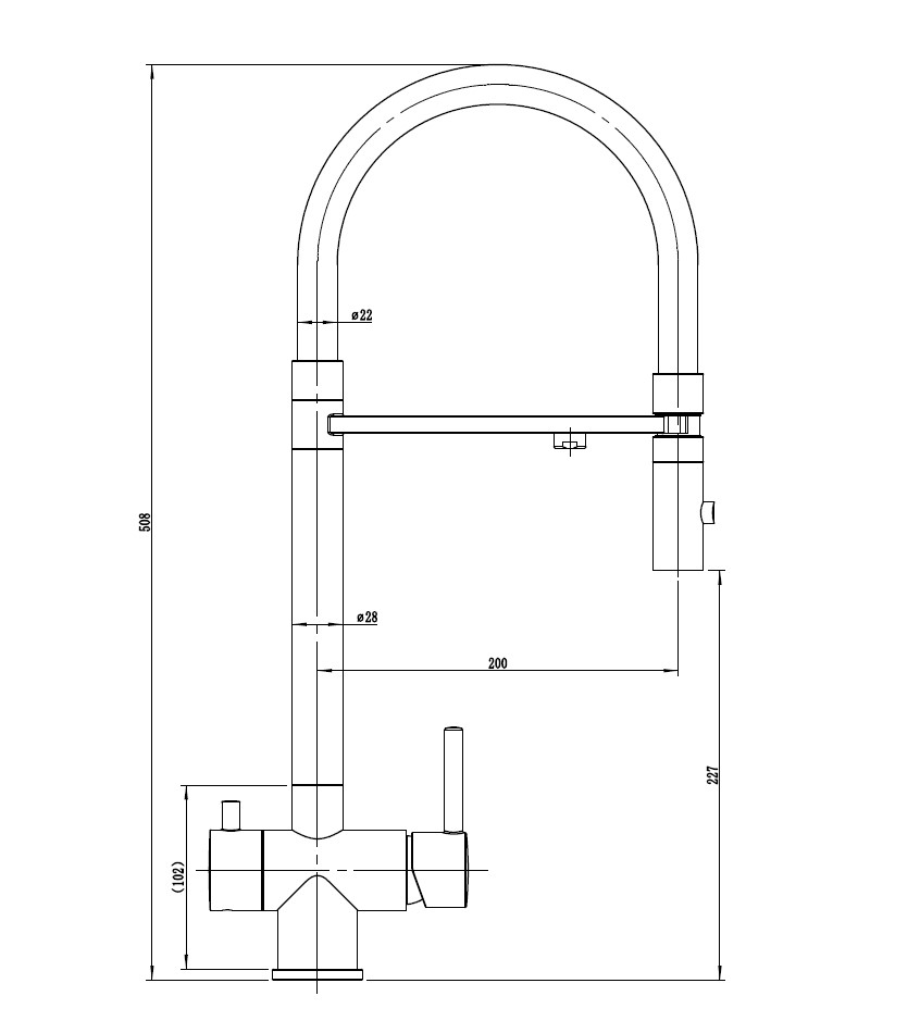 Смеситель для кухонной мойки DQ с фильтром сатин (DA1462504Satin) - фото 4