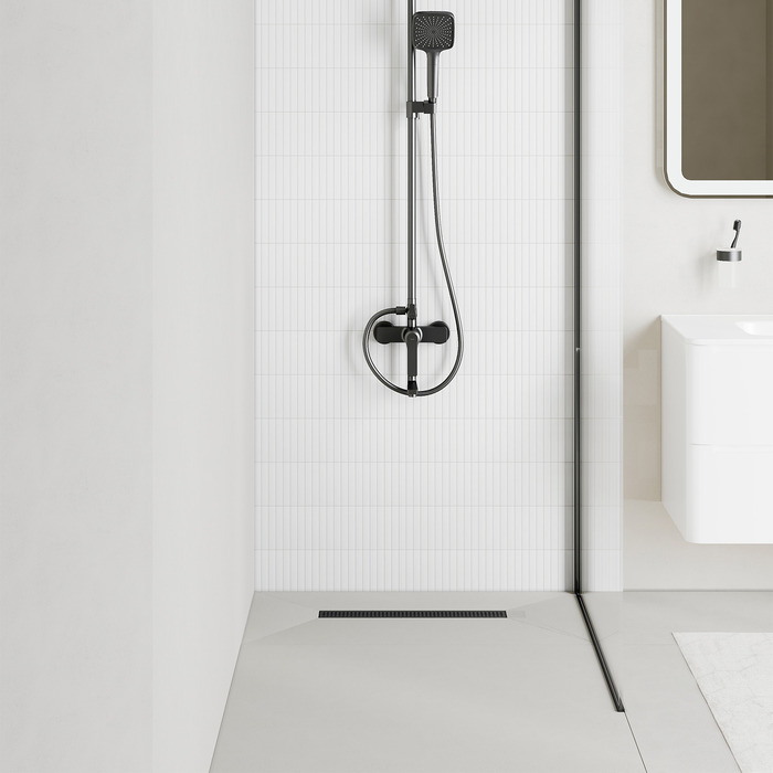 Лоток душевой IDDIS Perfex сифон 360, комбинированный затвор, перфор. решетка, 500мм, графит (975B5GM20DZ) - фото 3