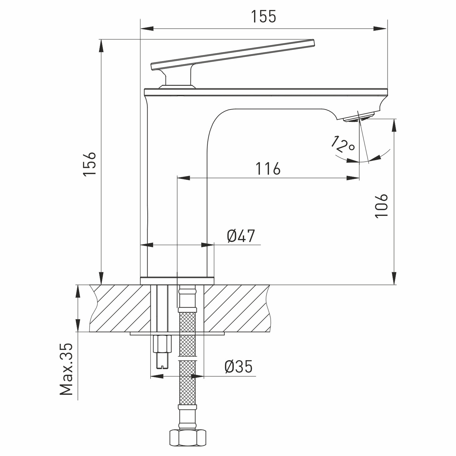 Смеситель для раковины 26k MIXLINE ML28-04 "Energy" (550767) - фото 5