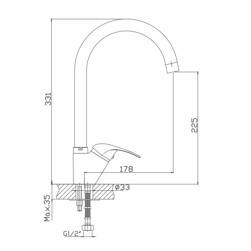 Смеситель для кухни Haiba (HB4615) - фото 2