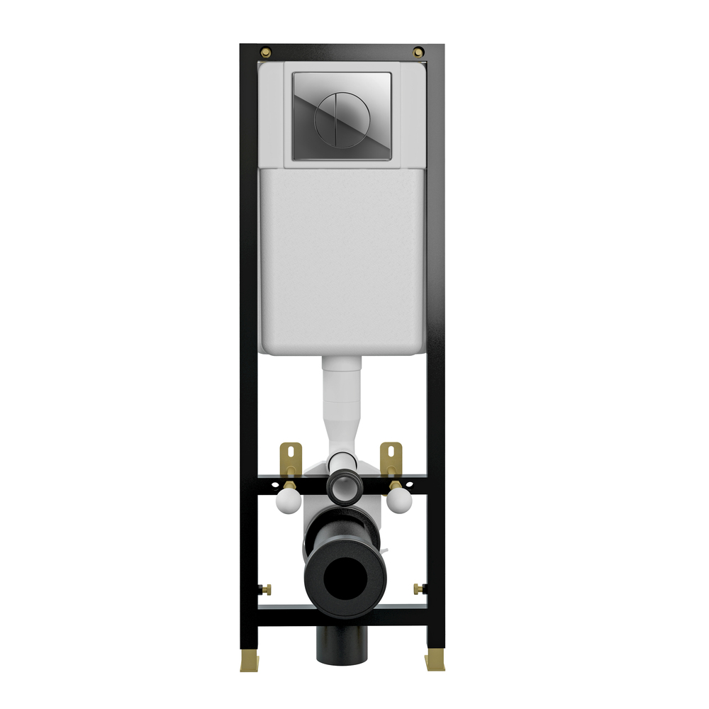 Инсталляция Cersanit  BLACK 35 для унитаза механическая кнопка LEON пластик хром глянцевый (S-IN-BLACK-Cg-w)